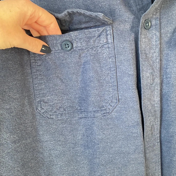 LL Bean Blue Jacket Button Up 100% cotton size large - Picture 4 of 6